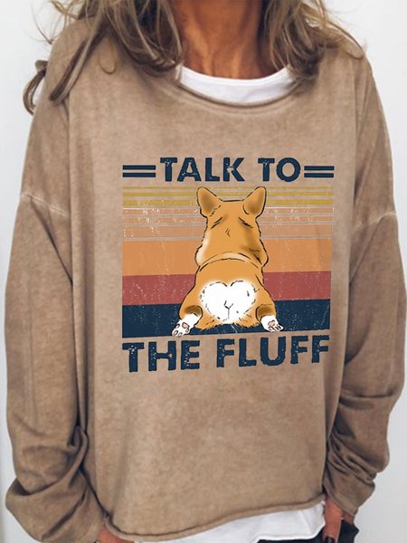 

Talk To The Fluff Long Sleeve Sweatshirt, Light brown, Hoodies&Sweatshirts