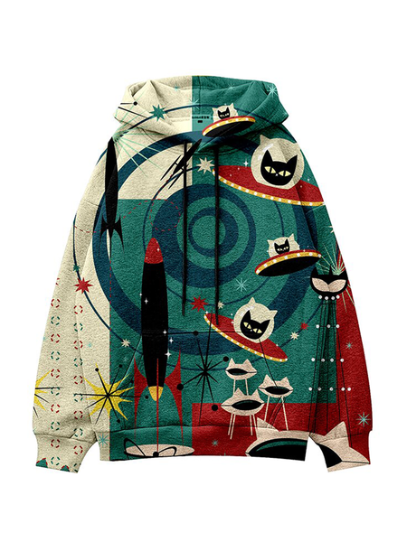 Printed Casual Animal Sweatshirt, Multicolor, Hoodies&Sweatshirts