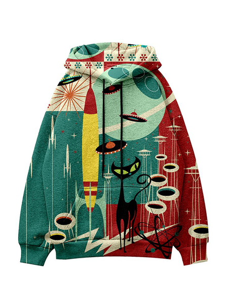 

Casual Printed Hoodie Sweatshirt, Multicolor, Hoodies&Sweatshirts