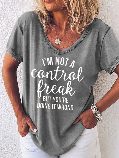 

I'm Not a Control Freak But You're Doing It Wrong Tee, Gray, T-shirts