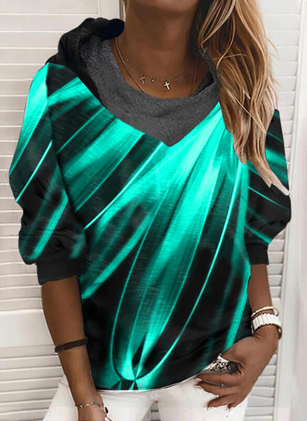

Hoodie Long Sleeve Shift Cotton Sweatshirt, As picture, Hoodies & Sweatshirts