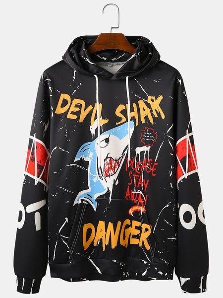

Casual loose long sleeves Hoodie Sweatshirt, Black, Hoodies&Sweatshirts
