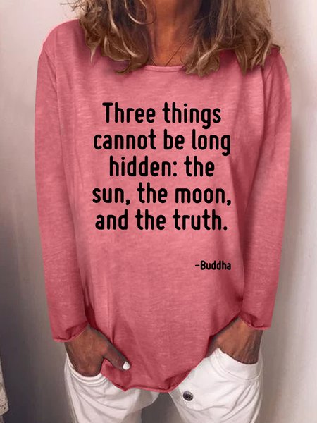 

Three Things Cannot Be Long Hidden: The Sun, The Moon, And The Truth Shift Long Sleeve Sweatshirt, Red, Hoodies&Sweatshirts