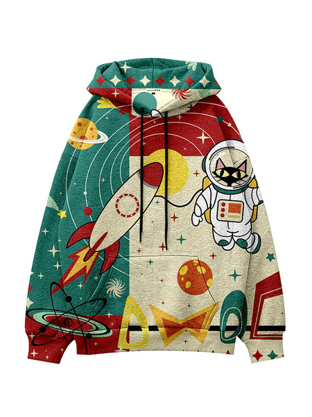 

Printed Geometric Vintage Sweatshirt, Multicolor, Men's Sweatshirts & Hoodies