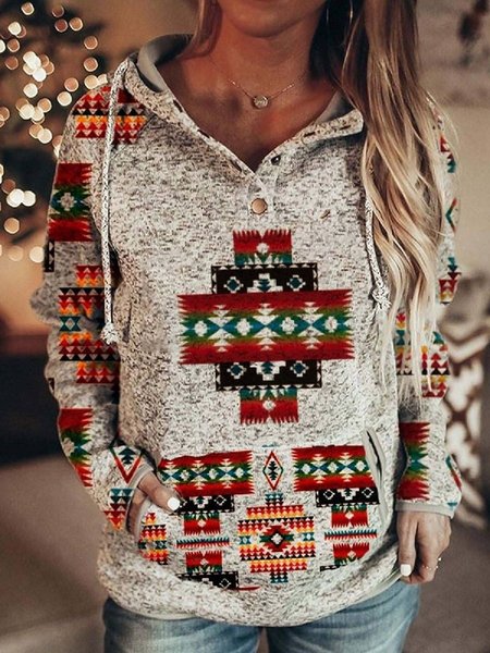 

Tribal Long Sleeve Hoodie Sweatshirt, Multicolor, Hoodies & Sweatshirts