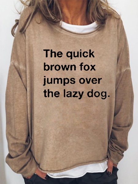 

The Quick Brown Fox Women's Long Sleeve Casual Sweatshirt, Light brown, Hoodies&Sweatshirts