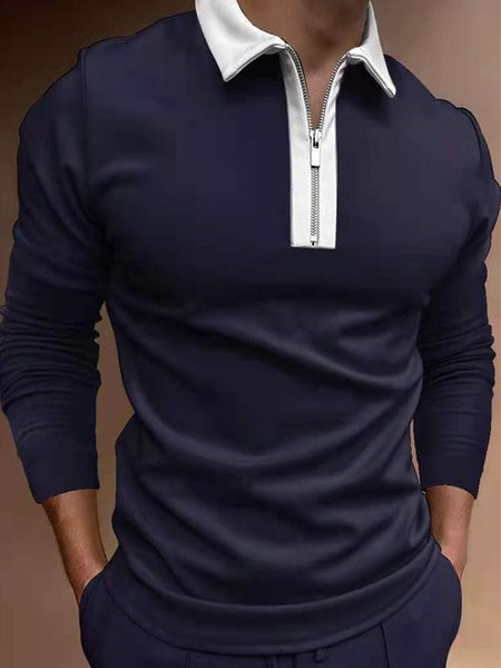 

Casual Shirt Collar Shirts & Tops, Navy blue, Men's shirts
