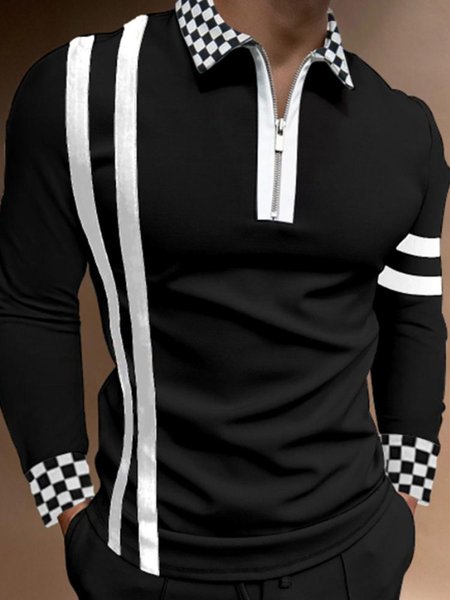 

Shirt Collar Casual Shirts & Tops, Black, Men's shirts