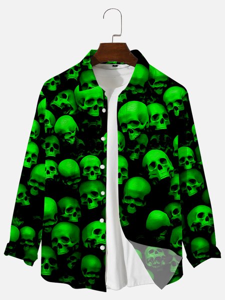 

Halloween skull Shirts & Tops, Black, Long Sleeves Shirts