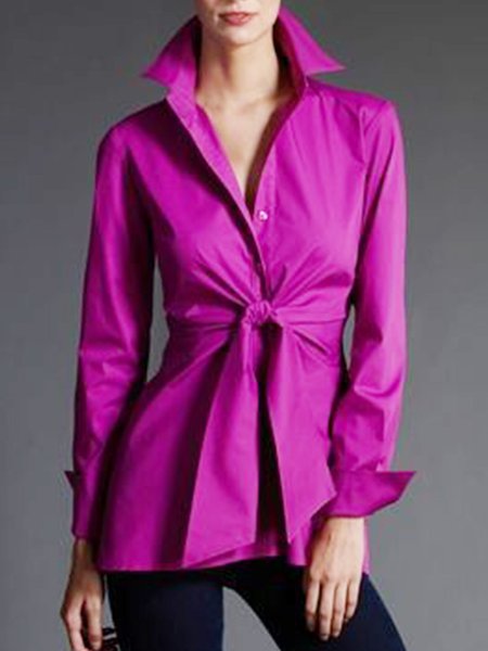 

Shirt Collar Long Sleeve Vintage Shirts, Burgundy, Blouses and Shirts