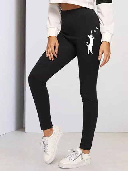 

The Cat Casual Sheath Pants, Black, Leggings