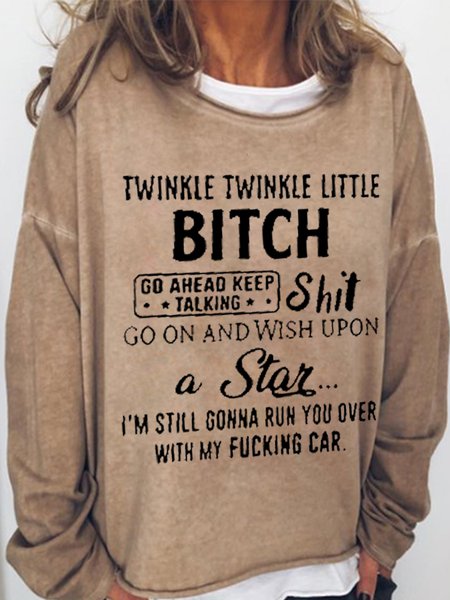 

Casual Long Sleeve Cocoon Sweatshirt, Light brown, Hoodies&Sweatshirts