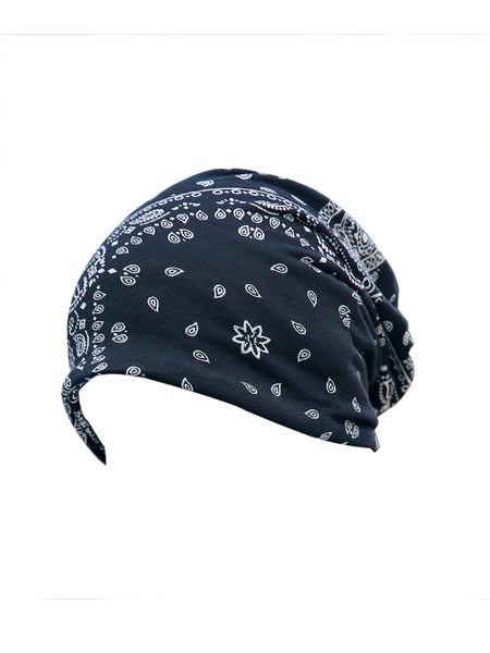 

Retro Casual Ethnic Print Warm Hat, Purplish blue, Hats
