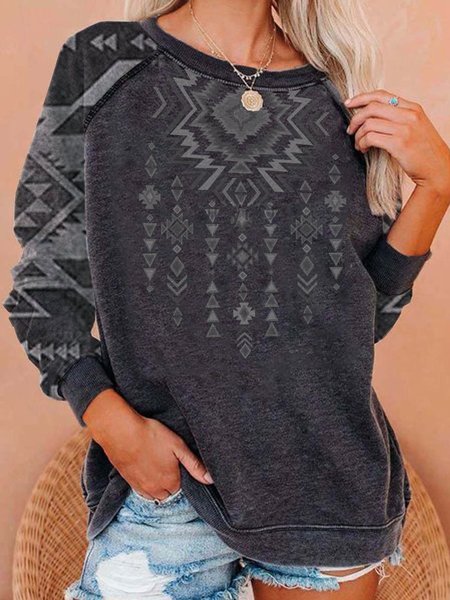 

Boho Cotton-Blend Tribal Sweatshirts, Black, Hoodies & Sweatshirts