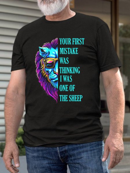 

Your First Mistake Was Thinking，I Was One Of The Sheep Men's T-shirt, Black, T-shirts