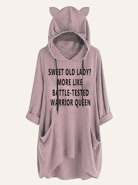 

Sweet Old Lady More Like Battle-Tested Warrior Queen Casual Cotton-Blend Sweatshirts, Light pink, Hoodies&Sweatshirts