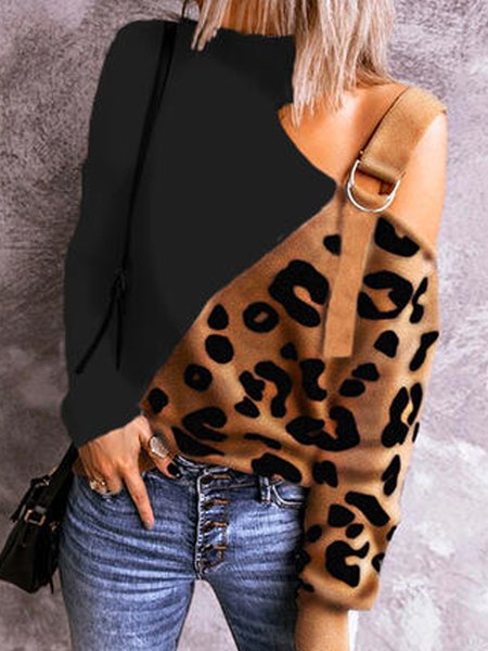 

Leopardo Maniche Lunghe Vintage Maglione, Come immagine, Sweater