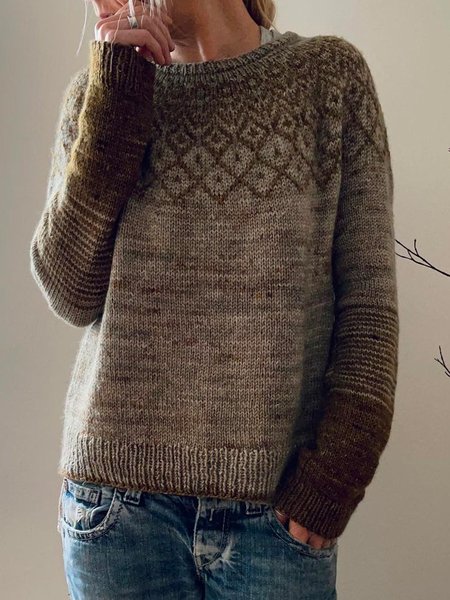

Crew Neck Vintage Sweater, Multicolor, Knitwear & Sweaters