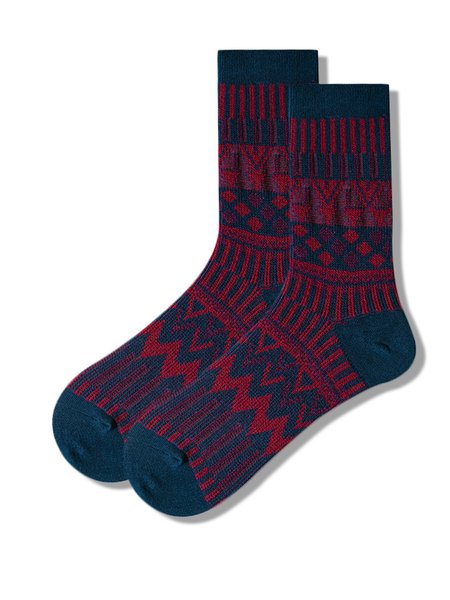 

Trendy Retro Geometric Pattern Double Stitch Socks, Navyblue, Socks