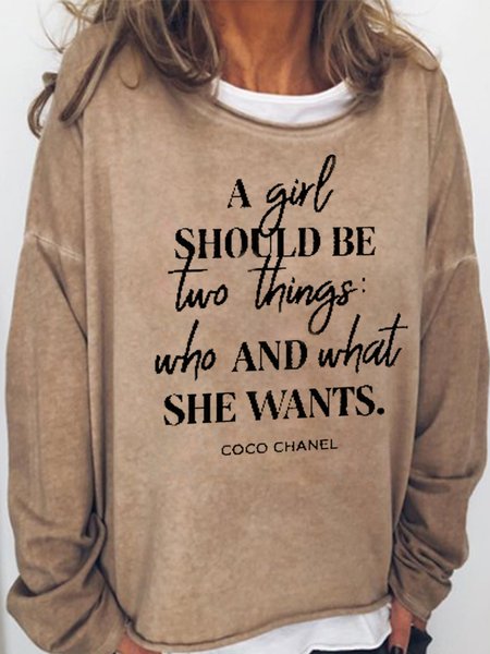 

A Girl Should Be Two Things - Classy And Fabulous Casual Sweatshirt, Light brown, Hoodies&Sweatshirts