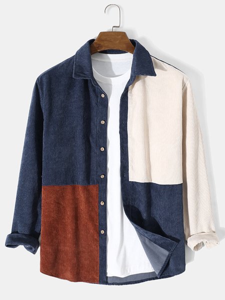 

Shirt Collar Vintage Shirts & Tops, Purplish blue, Men's shirts