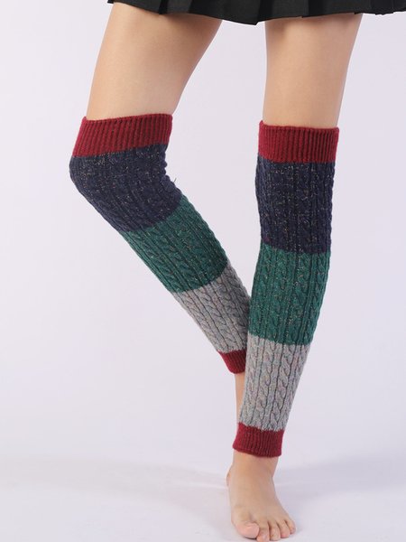 

Color Matching Twist Warm Socks, Cyan, Socks