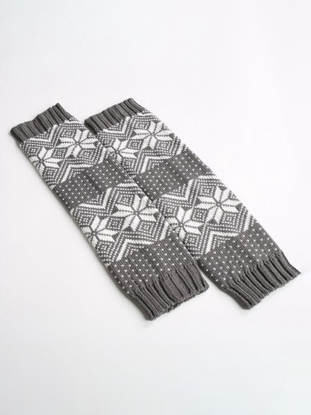 

Retro Snow Pattern Socks, Gray, Socks