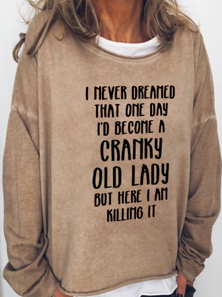 

Long Sleeve Casual Sweatshirts, Light brown, Hoodies&Sweatshirts