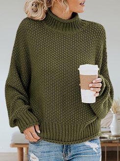 

Shift Turtleneck Long Sleeve Sweater, Army green, Sweaters & Cardigans