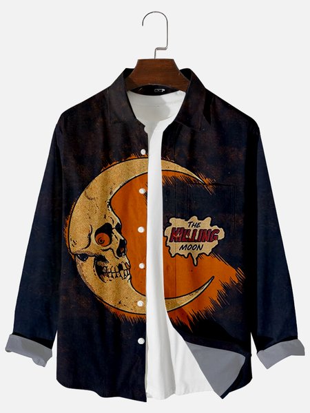 

Casual Halloween Shirts, As picture, Men's shirts
