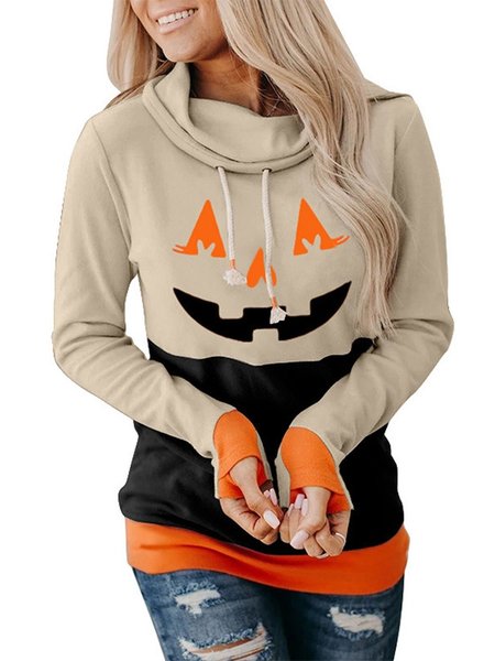 

Halloween Vintage Cotone Maniche Lunghe Felpa, Arancia, Hoodies & Sweatshirts