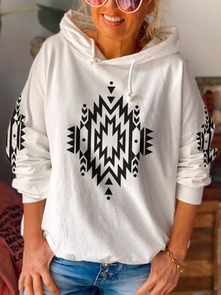 

Casual Printed Long Sleeve Sweatshirt, White, Hoodies & Sweatshirts
