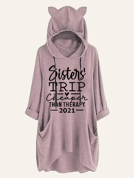 

Sisters' Trip Cheaper Than Therapy Women's Long Sleeve Sweatshirt, Light pink, Hoodies&Sweatshirts