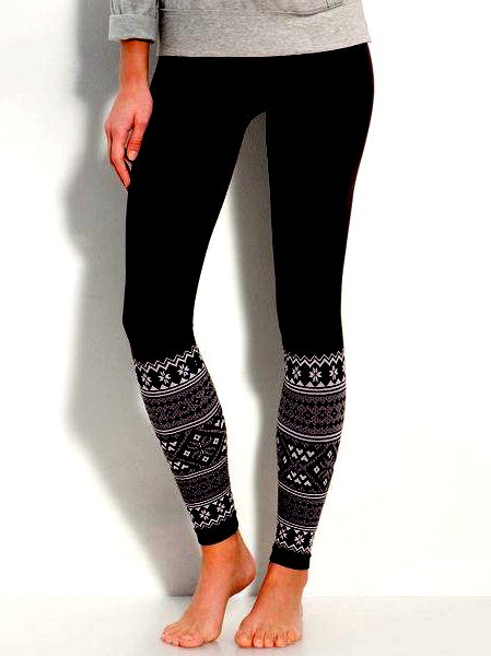 

Cotton-Blend Pants, Black, leggings