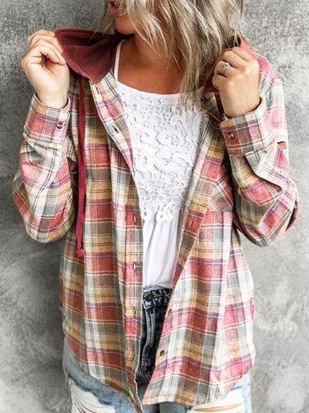 

Buttoned Outerwear, Red, Cardigans