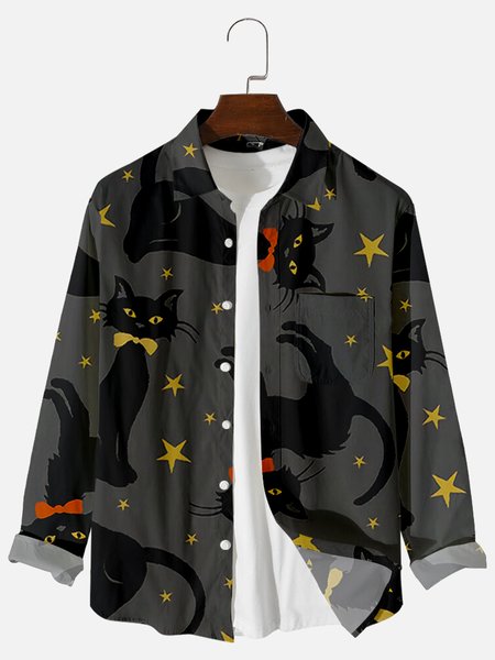 

Casual Shirt Collar Shirts & Tops, Deep gray, Men's shirts