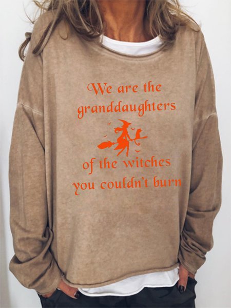 

Women's We Are the Granddaughters of the Witches You Could Not Burn Halloween Sweatshirt, Khaki, Hoodies&Sweatshirts