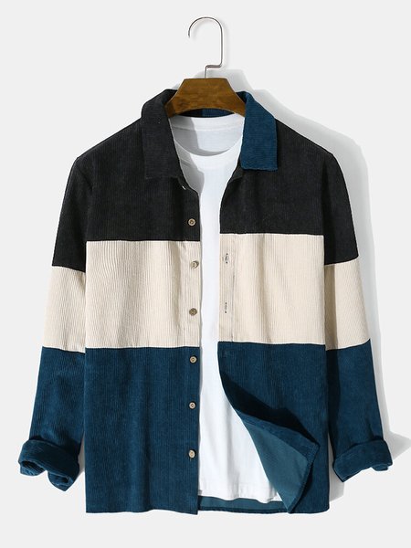 

Solid Corduroy Shirts, Black, Men's shirts