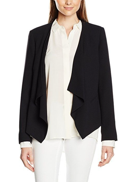 

Fall A-line V Neck Long Sleeve Work Elegant Formal Outerwear, Black, Blazers