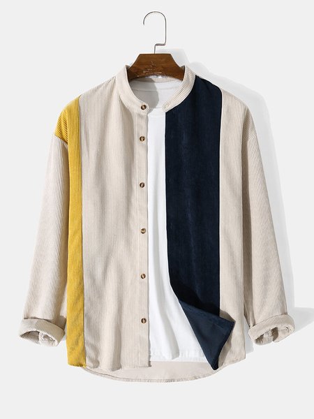 

Casual Geometric Shirts & Tops, Khaki, Men's shirts