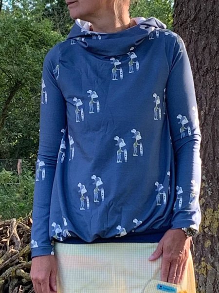 

Cotton Casual Hoodie Printed Sweatshirt, Blue, Hoodies & Sweatshirts