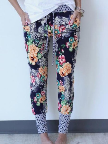 

Sport Cotton-Blend Pants, As picture, Leggings