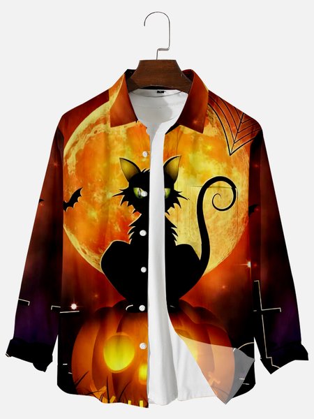 

Pockets Halloween Shirts & Tops, As picture, Men's shirts