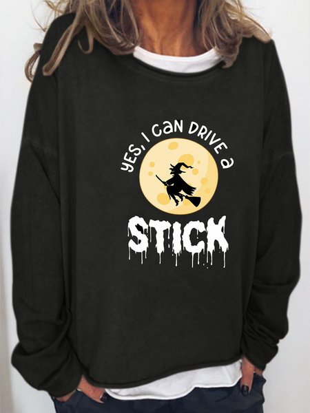 

Yes I Can Drive A Stick Ladies Crew Neck Pullover, Black, Hoodies&Sweatshirts