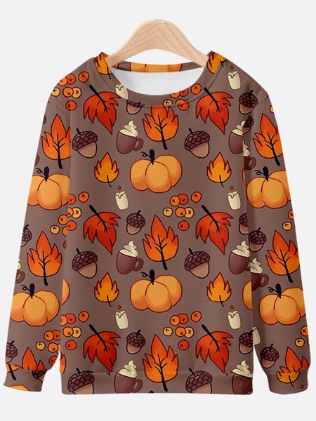 

Men's autumn and winter round neck print sweatshirt, Color, Hoodies&Sweatshirts