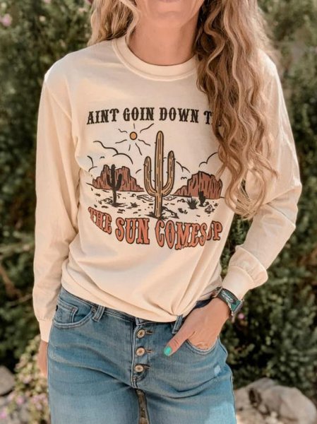

Long Sleeve Holiday Shirts & Tops, Apricot, T-Shirts