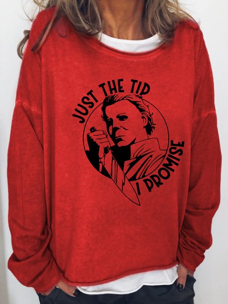 

Just The Tip I Promise Shift Sweatshirt, Red, Hoodies&Sweatshirts