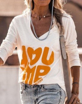 

Plus size Boho Printed Shirts & Tops, White, T-Shirts