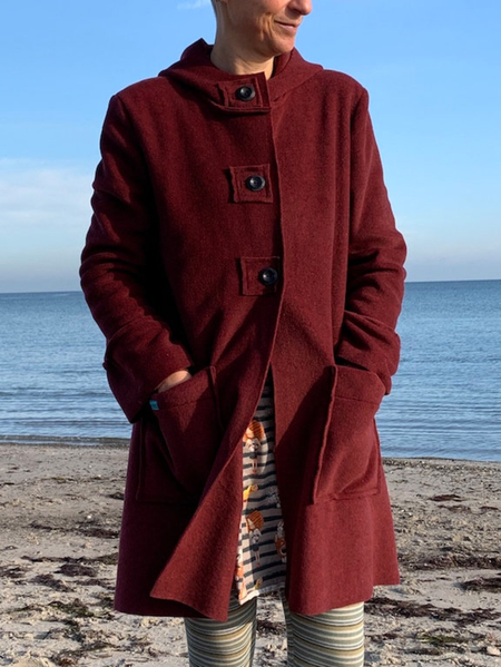 

Hoodie Shift Outerwear, Red, Outerwear