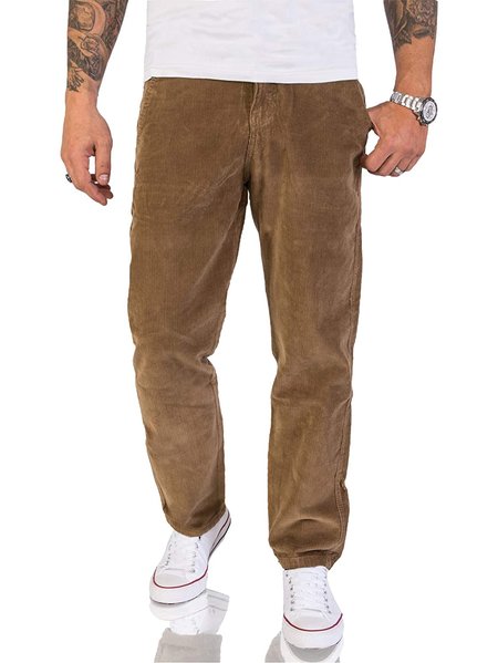 

Cotton-Blend Pants, Deep brown, Men's pants